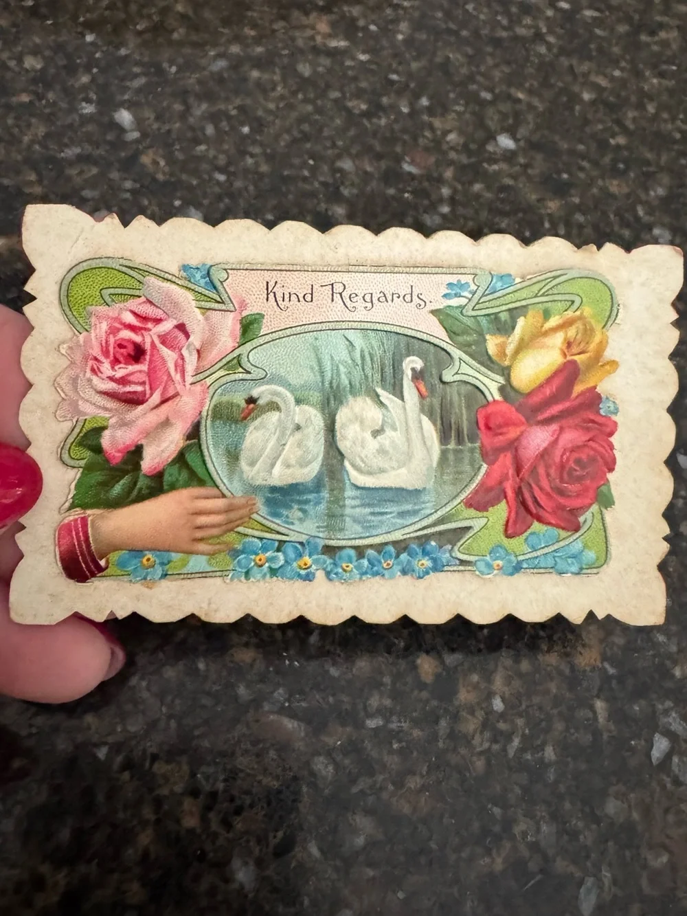 7 Antique Victorian 1893 Chicago Worlds Fair Die Cut Friendship Calling Cards